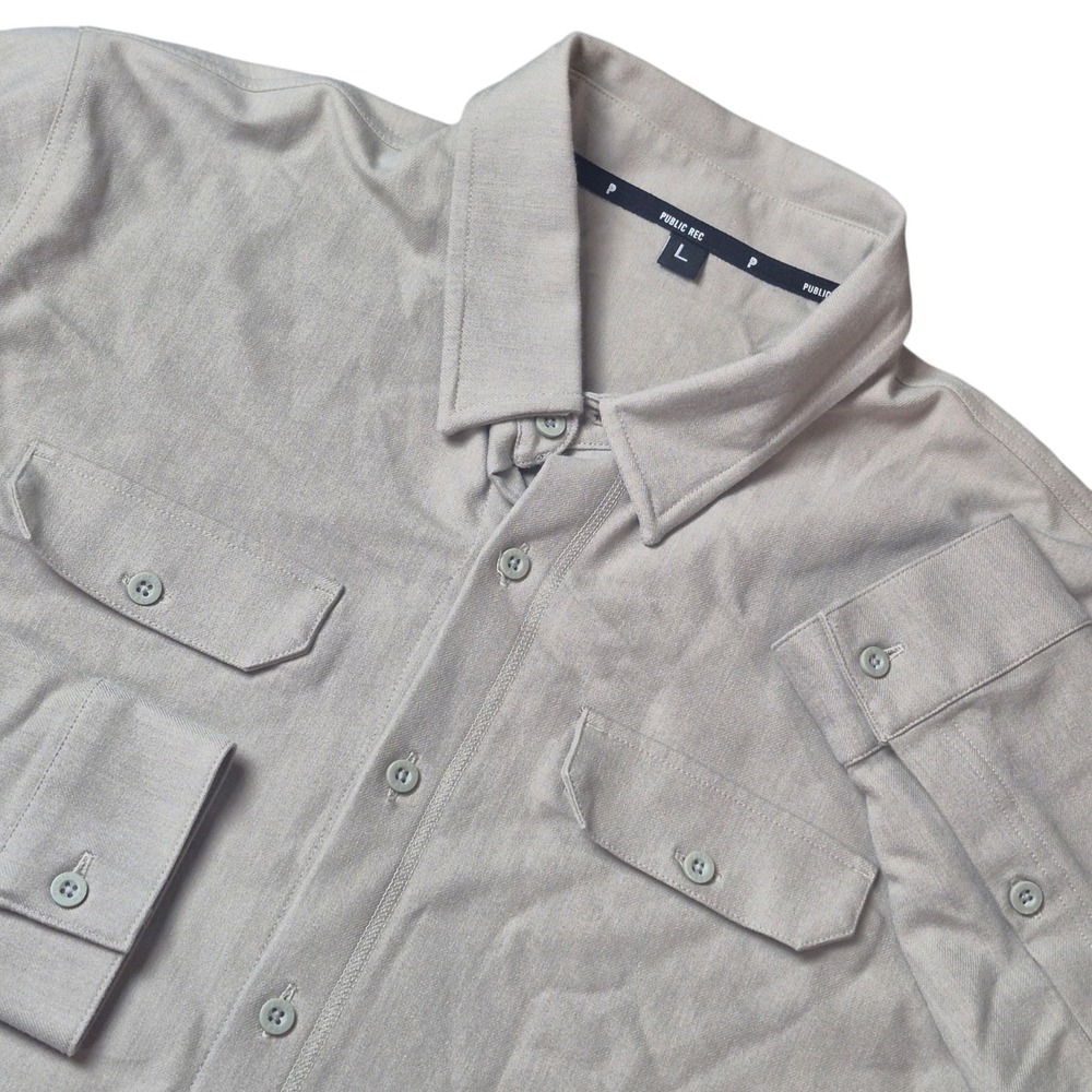 Public Rec Men's L Stretch Button Up Shirt Performance Thermolite‎ Gray